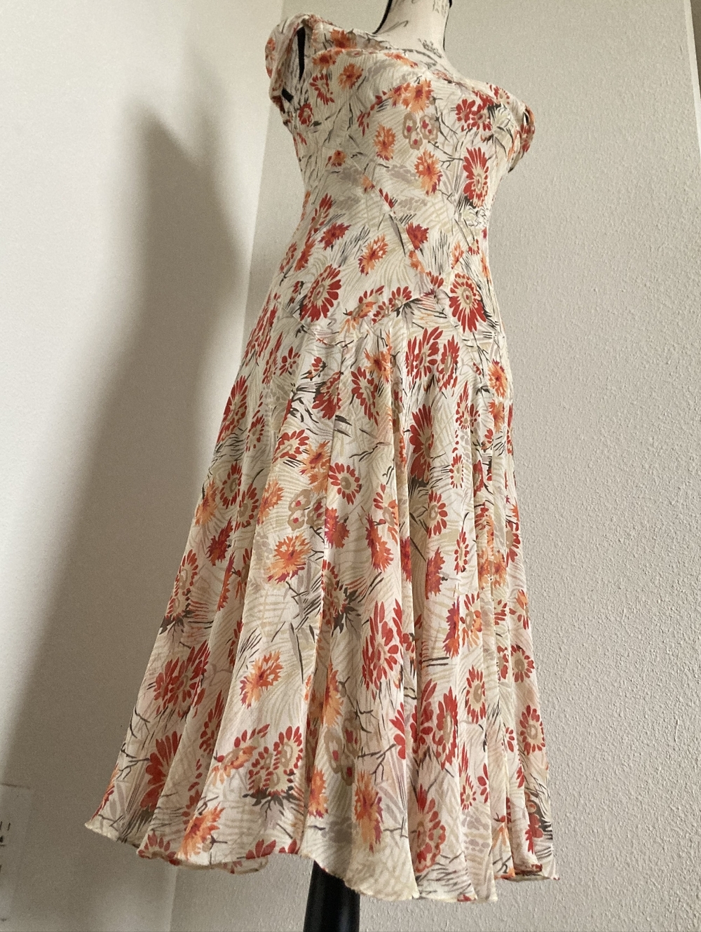 Vintage Y2K Jones New York Silk Floral Midi Dress 6P Fairy Bias cut Cottagecore - Picture 5 of 15